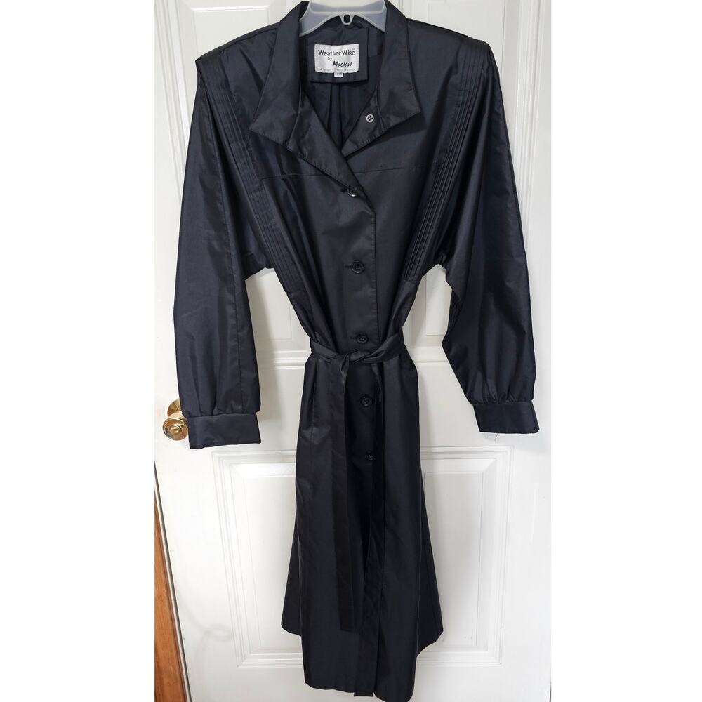 Black Weather Wise by Micki! Vintage Trench Coat Size 13/14